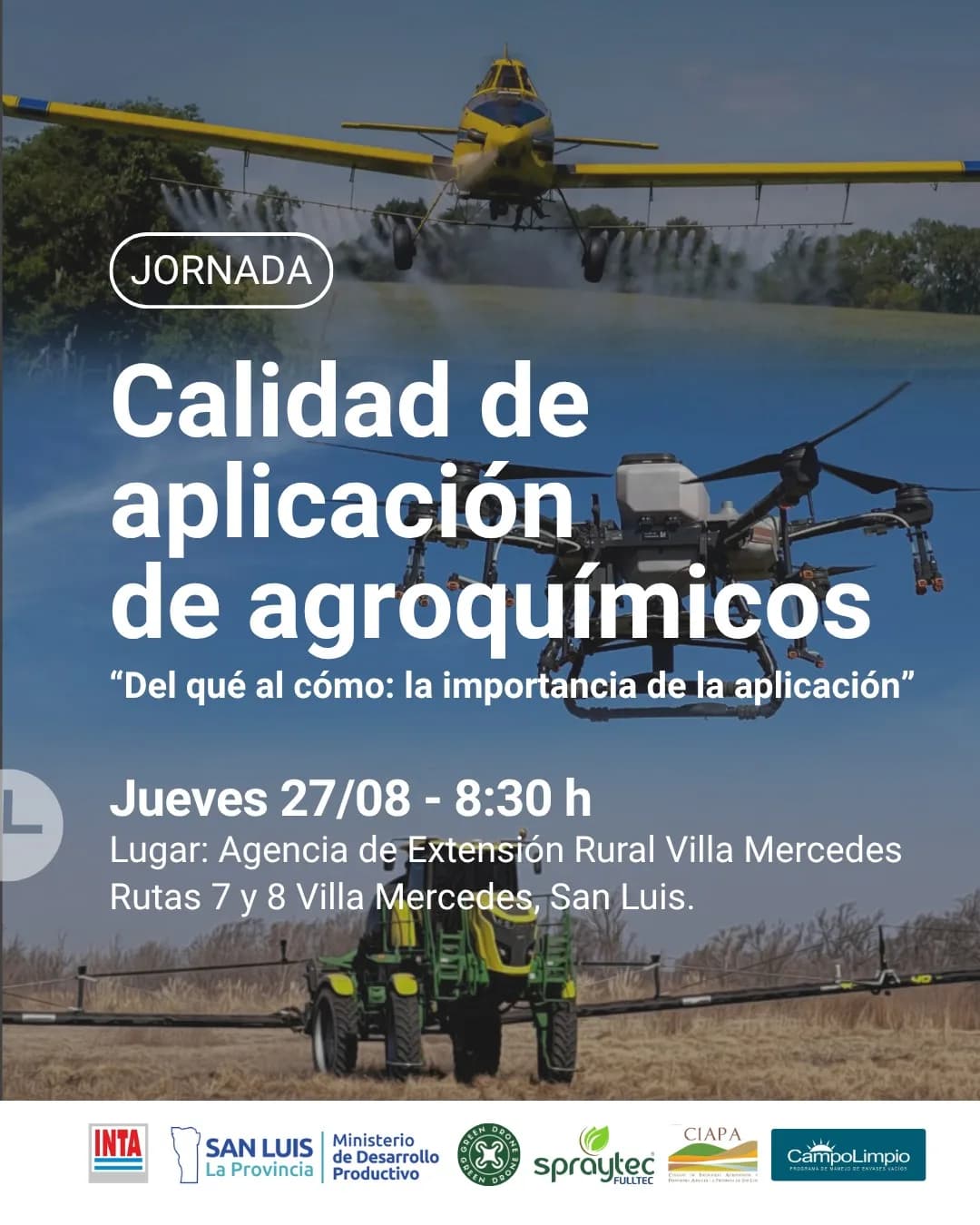 Llevarán adelante una jornada para mejorar la aplicación de agroquímicos