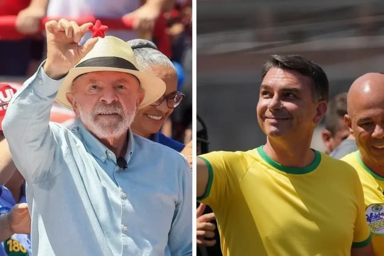 El senador Flávio Bolsonaro y el presidente de Brasil, Luiz Inácio Lula da Silva, candidatos a las elecciones en Brasil.