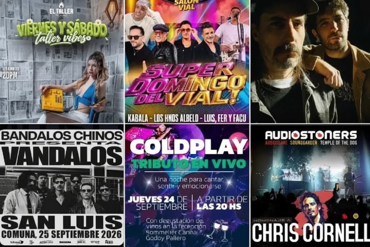 Bandalos Chinos, Camionero, tributos y fiestas: la agenda cultural para este fin de semana en San Luis.