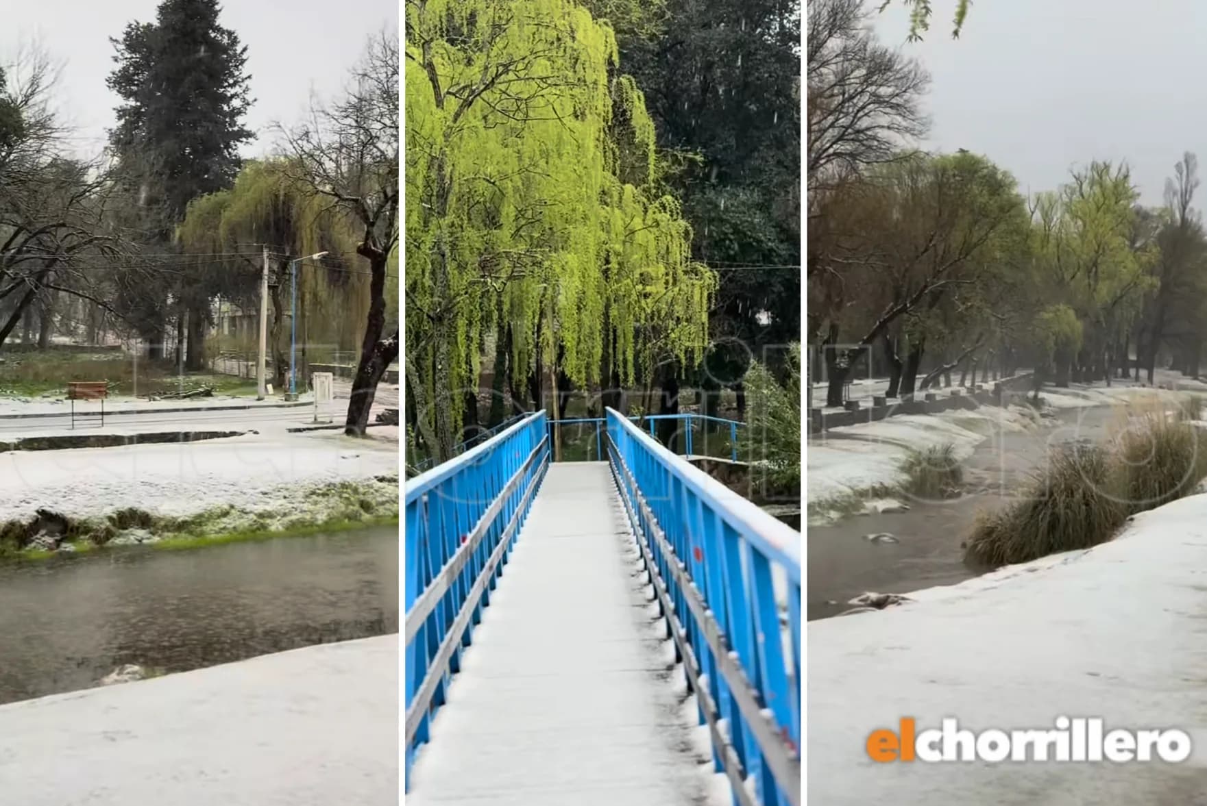 Una intensa granizada cubrió de blanco El Trapiche.