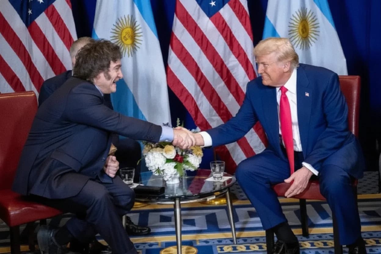 Javier Milei y Donald Trump en Estados Unidos.