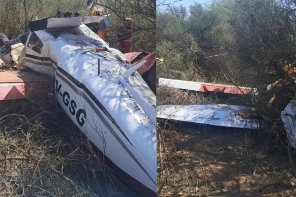 La avioneta cayó en una zona rural de la ciudad de Córdoba.