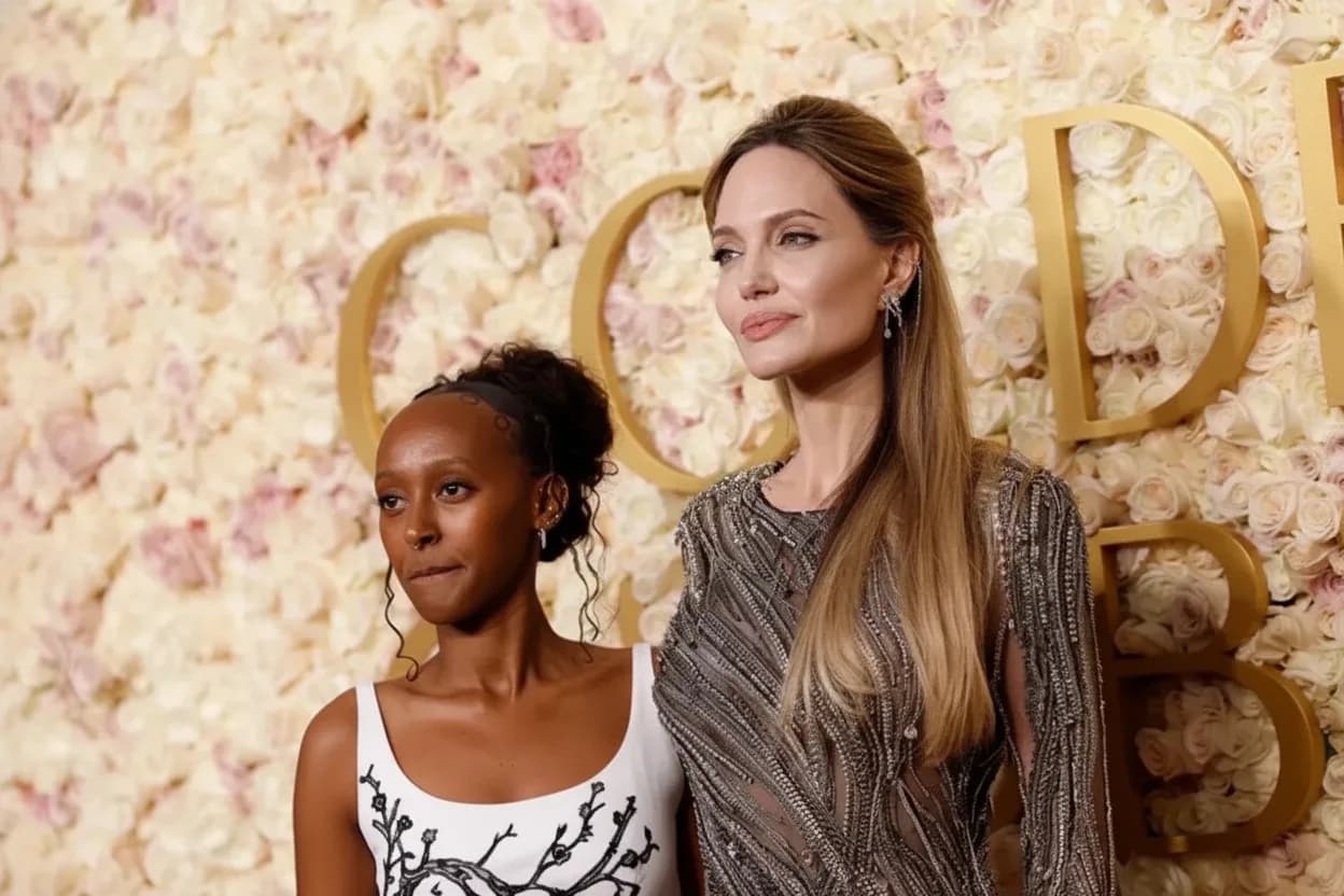 La actriz Angelina Jolie, junto a su hija Zahara.