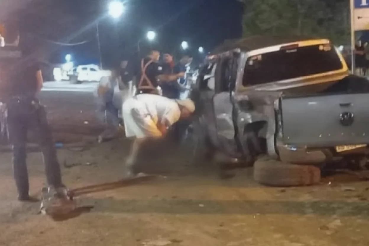 Así quedó la camioneta conducida por el menor.