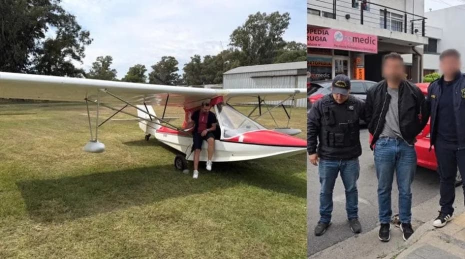 Captura de la Policía de redes sociales, del cabecilla de la banda en el hidroavión - El cabecilla detenido por los efectivos.