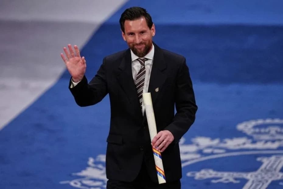 Lionel Messi tras recibir el premio Princesa de Austurias del deporte en Oviedo, España, el viernes 23 de octubre de 2026.