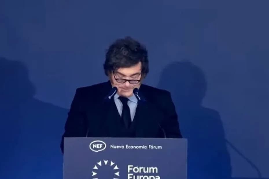 Milei en el Nueva Economía Fórum 2026, en Madrid.