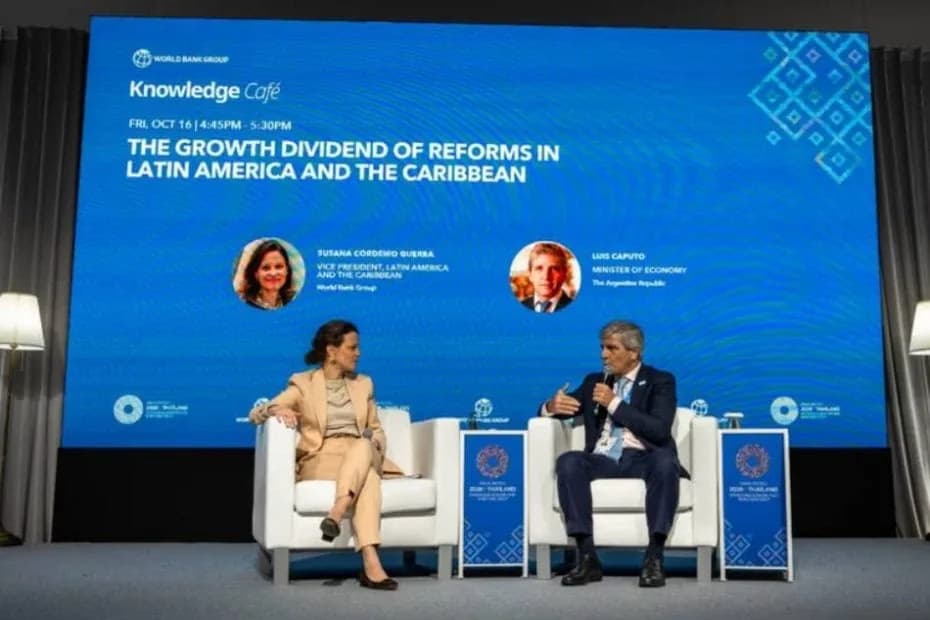 El ministro de Economía, Luis Caputo en el El dividendo del crecimiento de las reformas en América Latina y el Caribe.