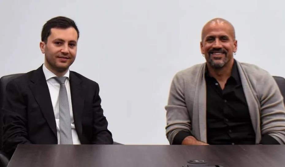 Stefano Di Carlo (presidente de River Plate) y Juan Sebastián Verón (mandatario de Estudiantes de La Plata) lideraron la mesa de trabajo.