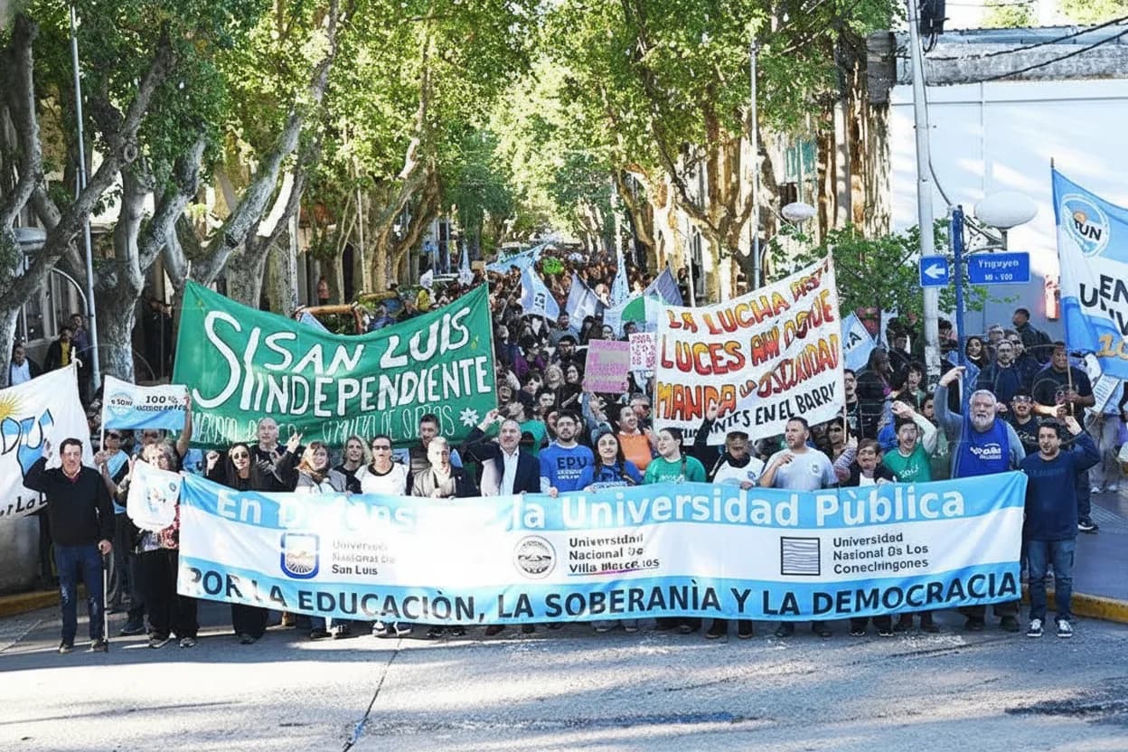 La marcha transitó por Avenida Mitre, desde la Municipalidad hasta Plaza Pedernera.