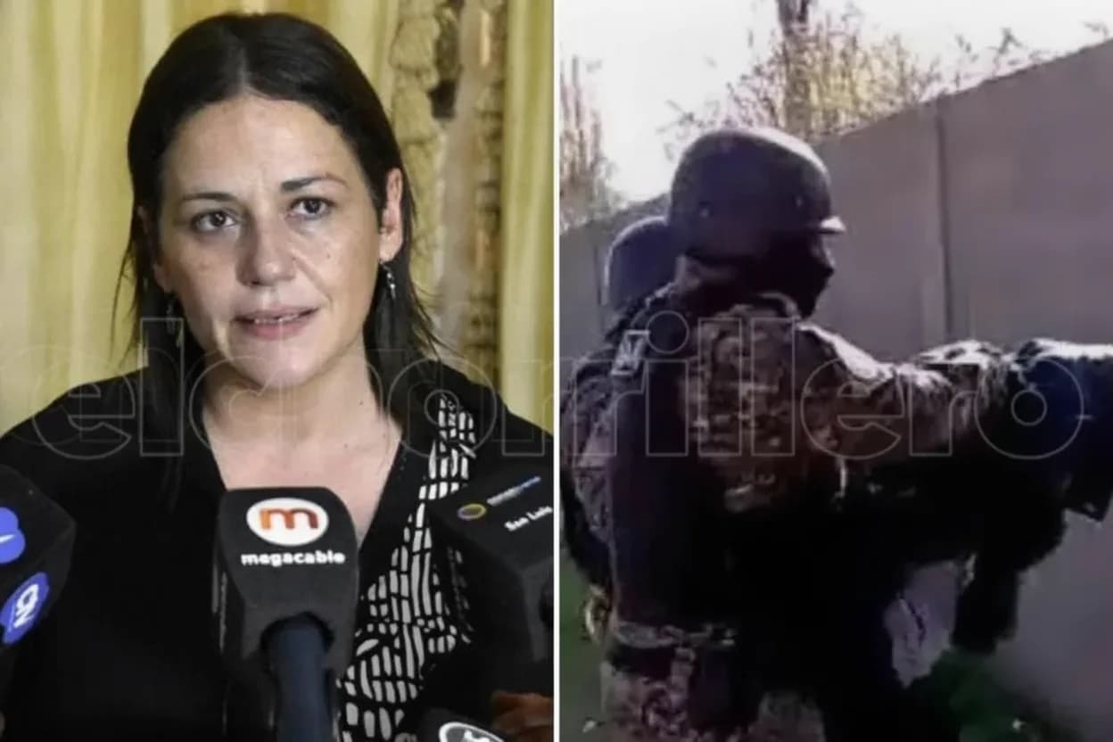 Fiscal Virginia Palacios y una de las detenciones en San Luis de "El Porteño".