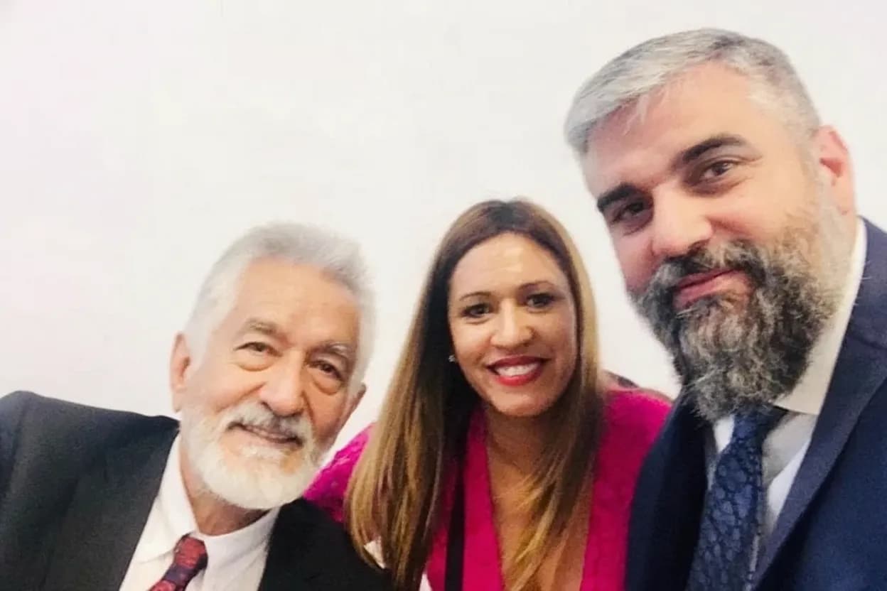 Anabela Lucero junto al ex gobernador Alberto Rodríguez Saá y el ex ministro, Alberto Rodríguez Saá.