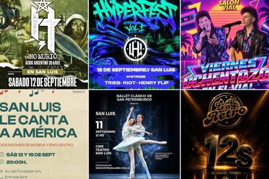 Música, fiestas, cine y espectáculos: qué hacer este fin de semana en San Luis.