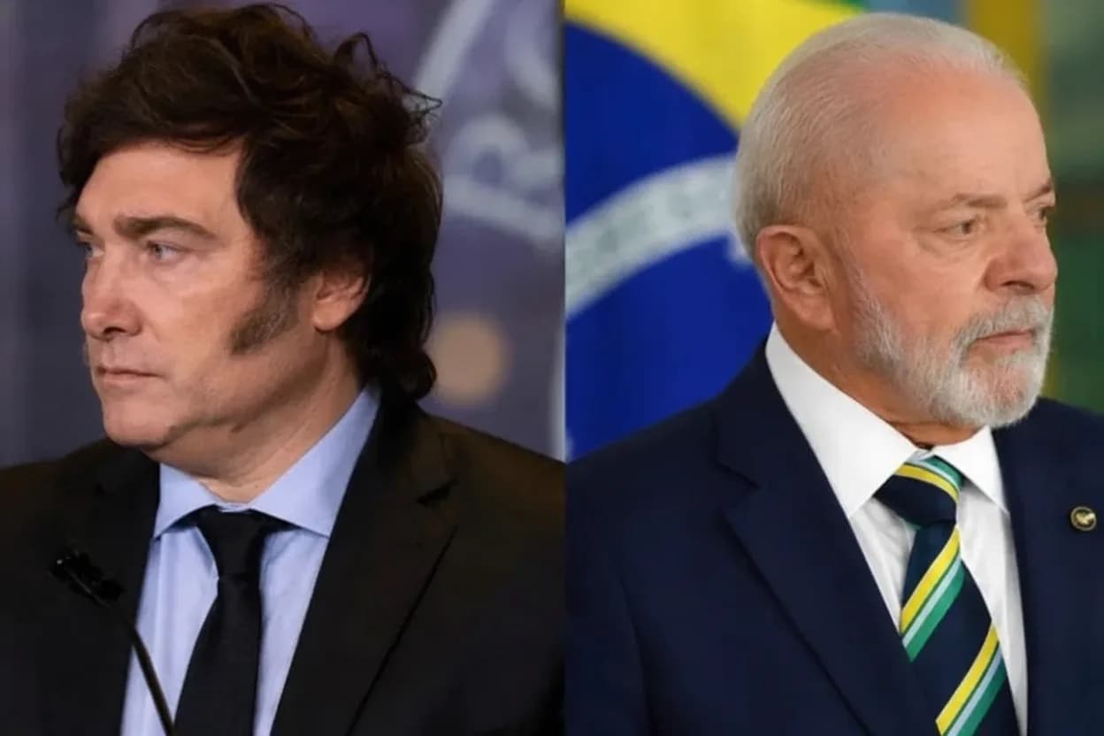 Javier Milei y Luiz Inácio Lula da Silva.