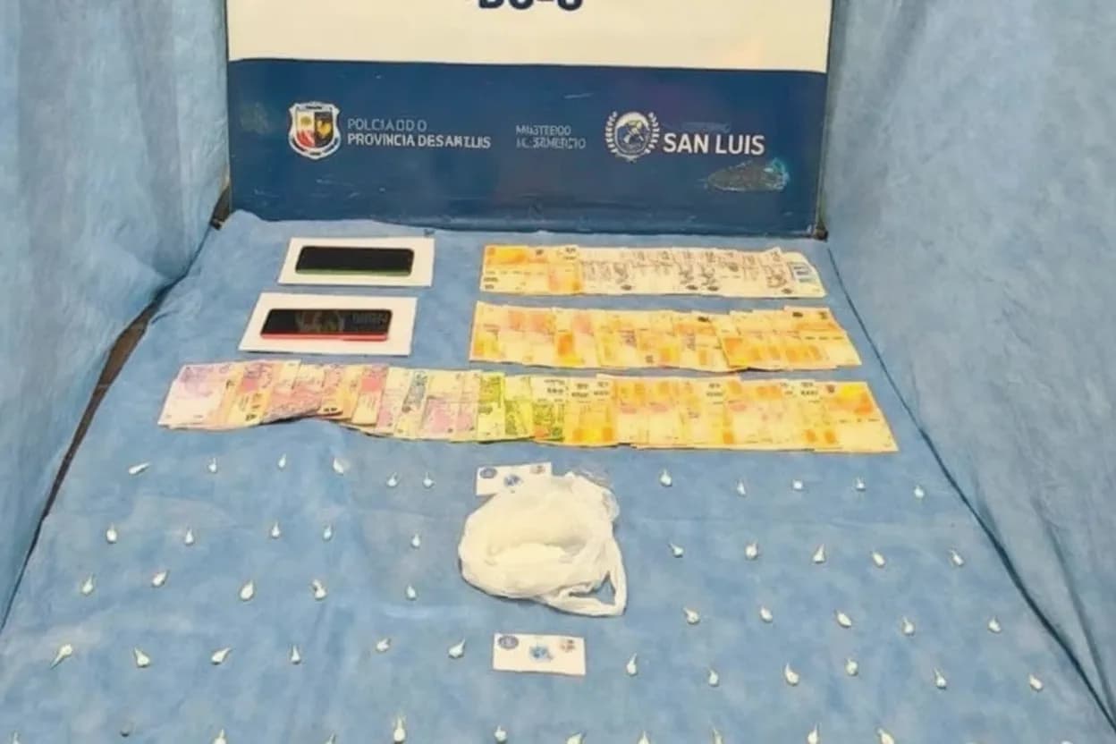 La droga y el dinero que fueron secuestrados en los dos allanamientos.