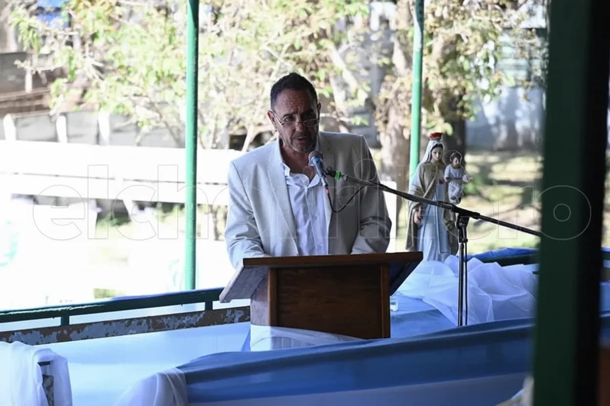 El presidente de la Sociedad Rural, Daniel Casella durante la apertura de la muestra.